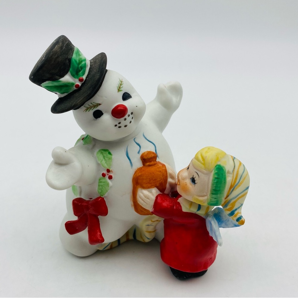 George Good Designer Eve Rockwell Snowman & Angel Figurine